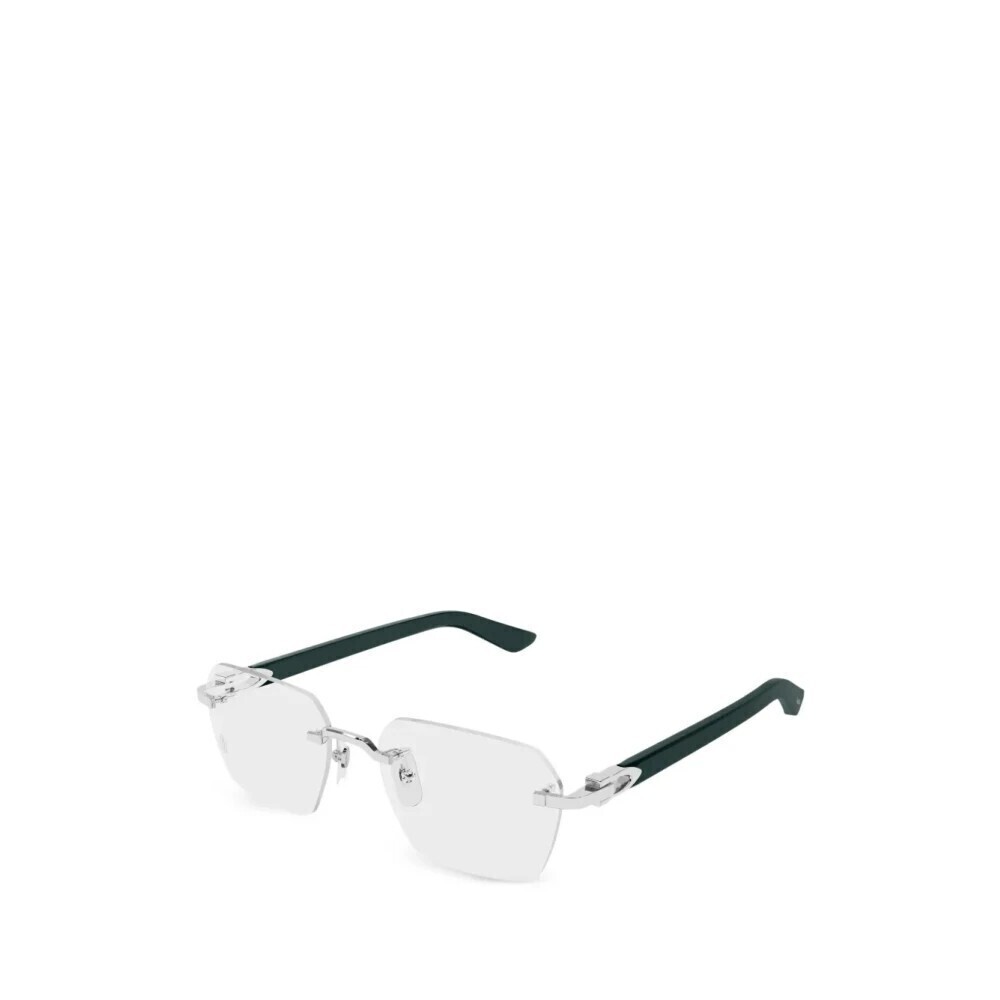 Cartier CT0623O Eyeglasses Silver Green Metal Rimless